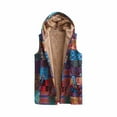thumbnail image 2 of Usmixi Winter Womens Plush Vest Fleece Lined Vest for Women Fashion Ethnic Style Print Open Front Hooded Coat Loose Sleeveless Cozy Thickened Outerwear with Pocket Up to 65% off, 2 of 7