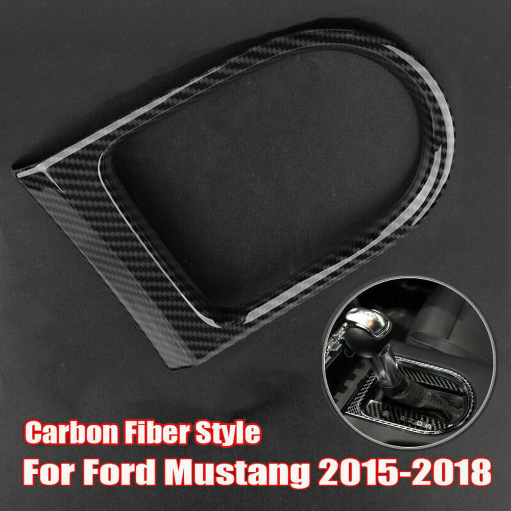 Real Carbon Fiber Interior Gear Shift Frame Trim 2pcs For Ford Mustang 2015-2018 