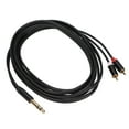 thumbnail image 2 of Cable de 6,35 mm a 2 RCA chapado en oro, adaptador de audio estéreo macho de 1/4 de pulgada a 2 RCA, divisor en Y, cable RCA de 3 m, 2 of 14