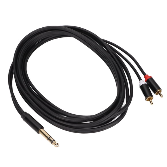 BIMZUC Cable Profesional de Audio 6.35 mm Macho a 2 RCA Macho Adaptador Estéreo Chapado en Oro para Mezclador y Amplificador de Sonido (3 m / 118.11 inches)