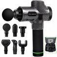 thumbnail image 1 of Gold Armour Massage Gun, 30 Adjustable Speeds Muscle Therapy Gun, Hand Held Body Deep Muscle Massager, 6 Types of Massage Heads, Quiet & Comfortable Muscle Soreness Relieves (Carbon Fiber), 1 of 4