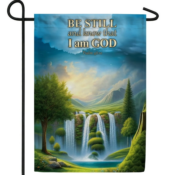 America Forever Be Still And Know That I Am God Spring Garden Flag, 12.5 x 18 inch Double Sided, Psalm 46:10, Scripture Bible Verse Outdoor Decor, Holiday Outside Decorations Yard Flag
