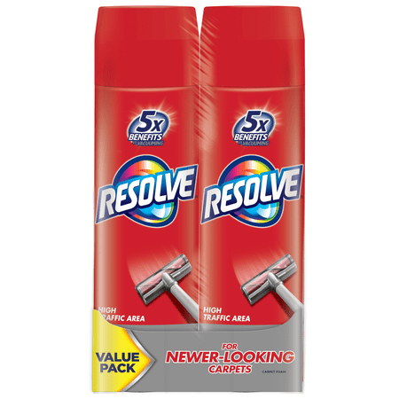 Resolve Dual Pack High Traffic Carpet Foam, 44oz (2 Cans x 22oz), Cleans Freshens Softens & Removes (Best Carpet Stain Removers Reviews)