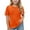 Orange, variant on ZACPNCV Girls Pleated T-Shirts Kids Summer Short Sleeve Solid Color Tops Tees Olive Green 5-6 Years