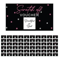 Koyal Wholesale Pre-Printed DIY Scratch-Off Vouchers Couples Date Cards, Pink & Gray Polka Dots, Valentines Day Coupons