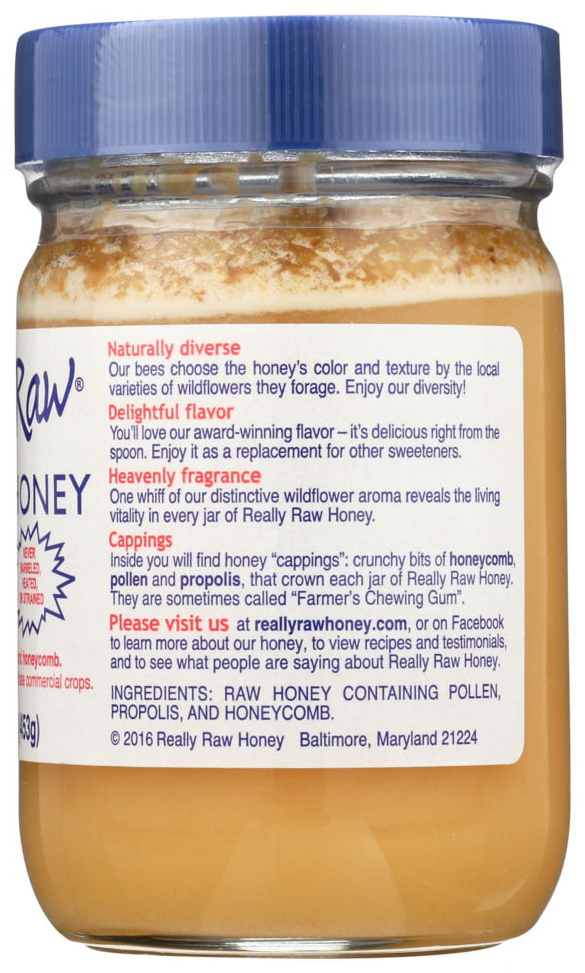 Really Raw Honey - Unheated Unstrained - 16oz., Pack of 3