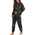thumbnail image 2 of SCRAWLGOD Galaxy Moon Pajamas for Women Long Sleeve and Pants Pajama Set with Pockets Crewneck Graphic Pjs Fall Size M Comfortable 2-Piece Lounge Set, 2 of 7