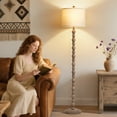 thumbnail image 6 of NATYSWAN 62" Floor Lamp for Living Room,Retro Farmhouse Resin Tall Standing Lamp with 3 Color Temperatures for Bedroom, Office, 6 of 7