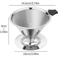 thumbnail image 4 of Filtre à Café en Acier Inoxydable avec Poignée Résistante à la Chaleur pour Cadeaux Bar Travail, Grand, Argent, 4 of 7