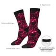 thumbnail image 4 of Rateoe Burgundy Tie Dye for Women Casual Calf Socks - Cute Crew Socks - Thin Soft Above Ankle Socks Size 5-11, 4 of 6