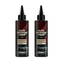 Car Glass Polish Kit 2 Pack 10.1oz Bottles Removes Scratches Water Spots Oxidation Restores Clarity UV Protectant For Windshield Side Windows Mirror Finish Professional Grade Traceless Repair