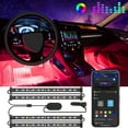 thumbnail image 1 of LYD Luces LED para automóvil con control de aplicaciones, luces RGB DC 12V debajo del tablero Luces interiores para automóvil LYD 1044578, 1 of 2