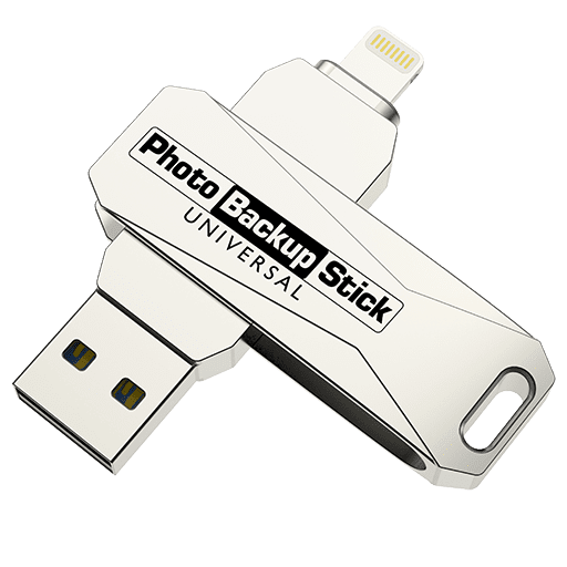 Photo Backup Stick Universal for iPhones, iPads, Computers, and Tablets (64GB)