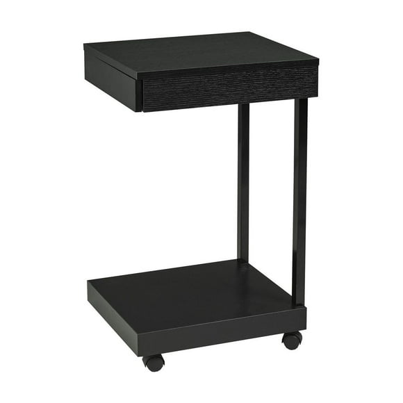 Support d’ordinateur portable avec roulettes, noir