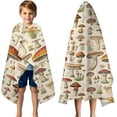 thumbnail image 3 of Colorful Mushroom Botanical Beige Pattern Hooded Bath Towel，50"x30" for Ages 3 To 12 Kids, Quick Dry Lightweight Soft Microfiber Hood Beach Towel Cover Up for Kids, 3 of 7