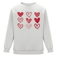 thumbnail image 6 of Men's Crewneck Sweatshirts Hearted Print Long Sleeve Casual Pullover Shirt Hip-Hop Sweater White M, 6 of 6