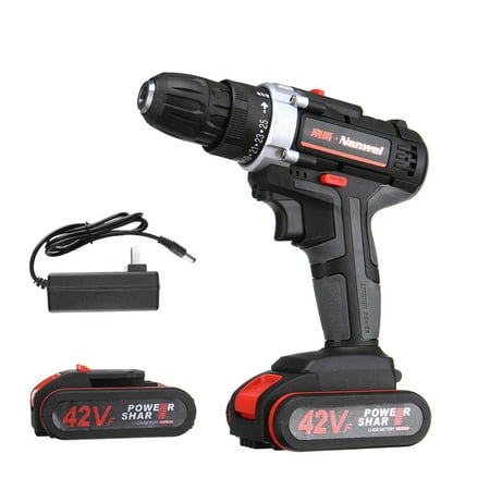 42VF 7500MAH Heavy Duty Electric Impact Wrench Gun Cordless Drill Tool + 1 Torque LED Light with 1 or 2