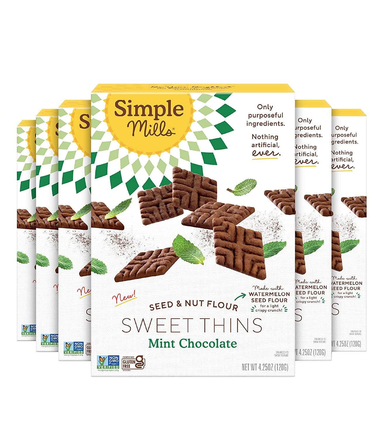 Simple Mills Sweet Thins Cookies, Seed and Nut Flour, Mint Chocolate