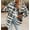 Black white, variant on Women's Casual Flannel Plaid Shacket Button Down Long Sleeve Shirt Jacket Coats with Pockets