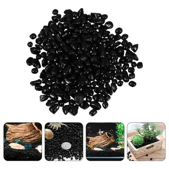 FOMIYES 1 Bag Black Glass Sand Planter Pebbles for Freshwater Aquarium Gravel Fish Tank Accessory