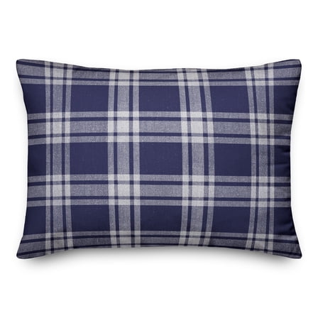 Creative Products Navy Plaid 14x20 Indoor / Outdoor Pillow