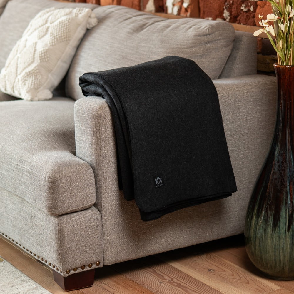 Arcturus Lake Tahoe Wool Bed Blanket - Queen Size (90"x 96") - Thick, Washable, Large Wool Blanket