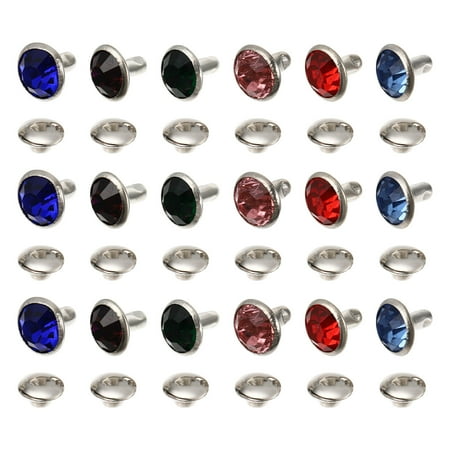 

120Pcs 8mm Crystal Rivets Rhinestone Rivets Studs for Leather Craft DIY Making