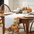 thumbnail image 3 of Fall Orange Table Runner, Autumn Thanksgiving Kitchen Dining Table Decoration for Home Party Decor 13x108 Inches, 3 of 9