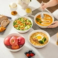 thumbnail image 7 of Salad Bowls Set of 4, Large 60 oz Speckled Stoneware Soup Bowls for Ramen, Pho, Pasta, Cereal, and Salad, Microwave and Dishwasher Safe, White and Brown, 7 of 7