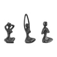 thumbnail image 6 of Danya B. Dark Brown Cast Iron Female Peaceful Yoga Figures Decorative Metal Tabletop Sculptures Set of 3 Poses, 6 of 8