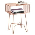 thumbnail image 4 of mDesign Steel Side/End Table Nightstand with Storage Shelf Basket - Rose Gold, 4 of 6