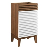 Modway Render 17" Particleboard Laminate Bathroom Vanity Cabinet in White/Walnut