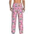thumbnail image 3 of Goofa pink Holiday Joy Pattern Printed Soft Pajama Pants for Men, Wide Leg Comfy Casual Lounge Yoga Pants-XX-Large, 3 of 9