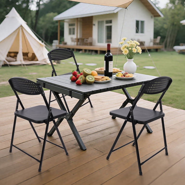Mainstays Steel Frame Light-Weight Compact Plastic Folding Chairs