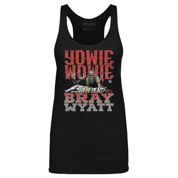 Women's 500 Level Heather Black Bray Wyatt Yowie Wowie Tri-Blend Tank Top