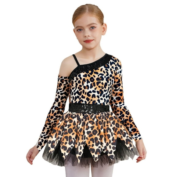 YiZYiF Girls Primitive Tribal Dress Up Clothes Print Sequins Dress with Oversleeve for Themed Party Black 8
