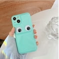 thumbnail image 5 of Compatible with iPhone 13 Pro Max Candy Color Case Glossy Big Eyes Cute Funny Thin Slim Soft Lens Protection Aesthetic Shockproof Protective Cover for Women Girls Green, 5 of 10
