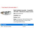 thumbnail image 2 of Right Headlight Assembly - Compatible with 2000 - 2005 Buick LeSabre Custom 2001 2002 2003 2004, 2 of 2