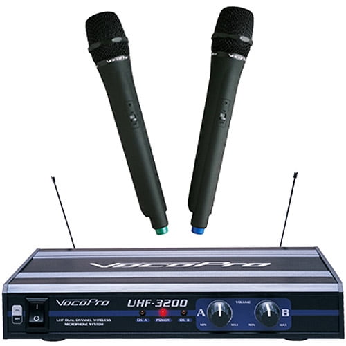 VocoPro UHF3200 Dual Channel UHF Wireless Microphone System Walmart