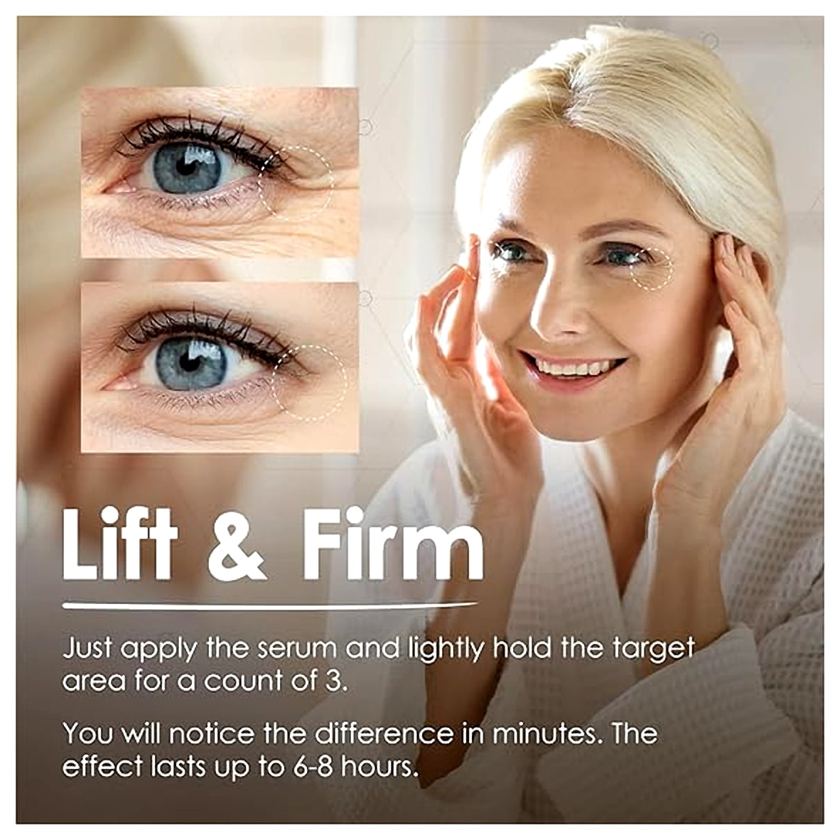 BioLogic Solutions MaxiLift Serum, Instant Face Lift Cream, Skin Tightening Serum for Face & Instant Eye Lift, Smooth & Firm Loose Sagging Skin, Fine Lines & Wrinkles Within 2 Minutes, 0.5 Fl Oz