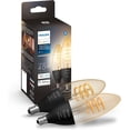thumbnail image 1 of Bombilla LED Philips Hue Smart de 40 W con filamento de vela, paquete de 2 unidades, E12, 1 of 8