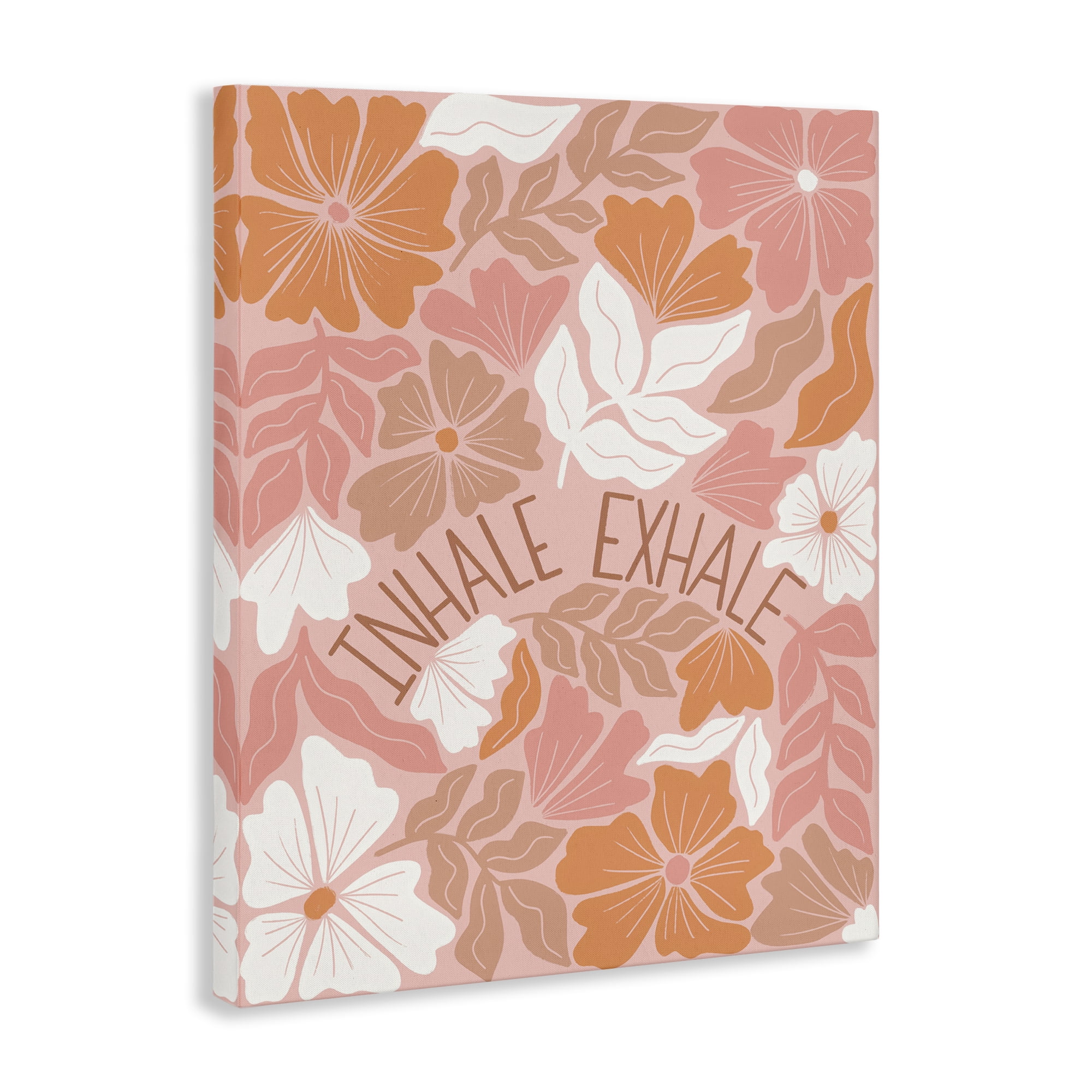 Stupell Industries Inhale Exhale Florals Plants & Flowers Painting Wrapped Canvas Art Print Wall Art, 16 x 20