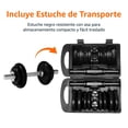 thumbnail image 4 of Juego de pesas para levantamiento de mancuernas ajustables con funda, 38 libras, negro, 4 of 4