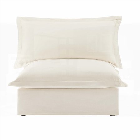 Cream Koala Armless Sofa - Comfortable Armrests & Breathable Chenille