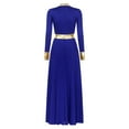 thumbnail image 4 of Linjinx Robe de Danse Liturgique pour Femmes Bloc de Couleur Métallique Performance Danse Bleu TG, 4 of 7