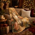thumbnail image 3 of Charming Ginger Tabby Kitten Among Vintage Blooming Roses, Cozy Botanical Garden Scene, Warm Flannel Blanket for Living Room and Bedroom, Cat Lovers Just Because Gift, Botanical Home Decor, 3 of 9