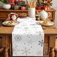 thumbnail image 2 of Winter Gold Snowflakes Table Runner 13x36in Non-Slip Cotton Linen Table Runners, Christmas Snowy Season Dresser Scarves TableRunner for Dinner Kitchen Dining Wedding Party, 2 of 9