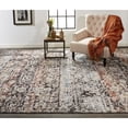 thumbnail image 3 of 7' X 10' Gray Black And Red Abstract Distressed Area Rug With Fringe, 3 of 10