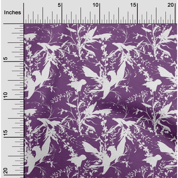 oneOone Cotton Silk Purple Fabric Leaves Sewing Fabric By The Yard Printed Diy Clothing Sewing Supplies 42 Inch Wide