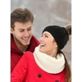 thumbnail image 3 of ‎TACYKIBD Women Winter Knitted Beanie Hat Glove Set Faux Fur Pom Slouchy Hat and Full Finger Knitted Gloves, 3 of 12